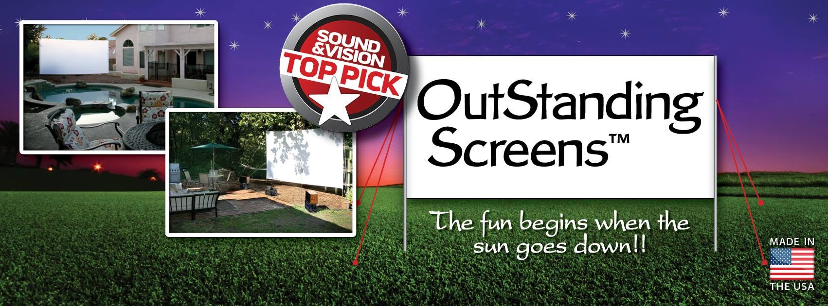 16' x 9' Outdoor Movie Screen | OutStanding Screens